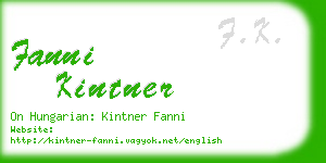 fanni kintner business card